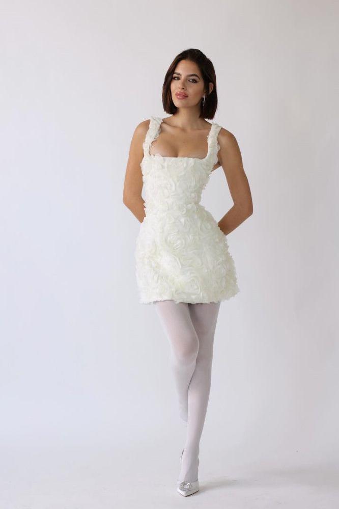 Mini-robe fleurie texturée 