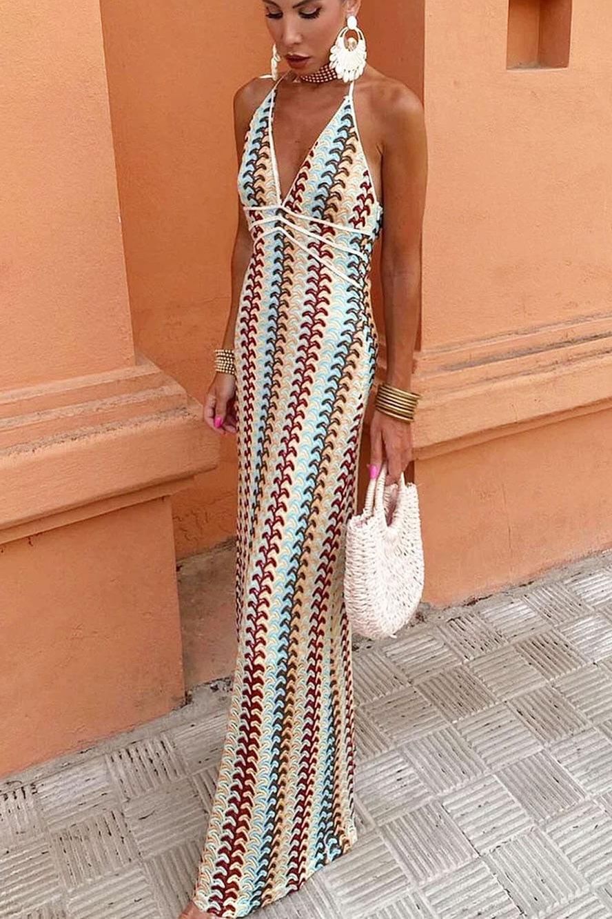 Boho Knit Maxi Dress