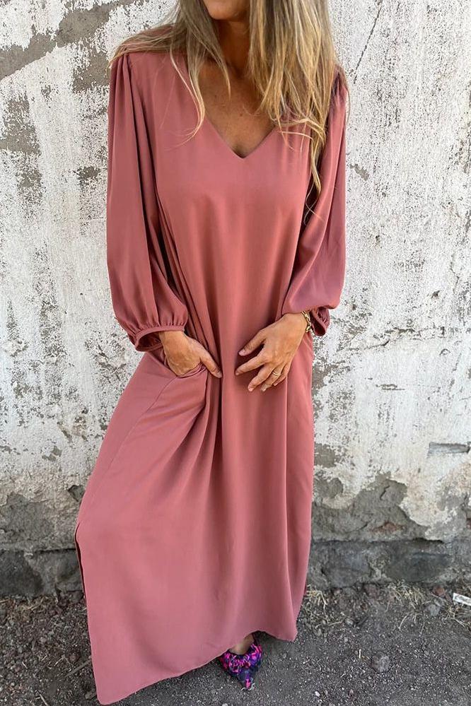 Lantern Sleeve Midi Dress