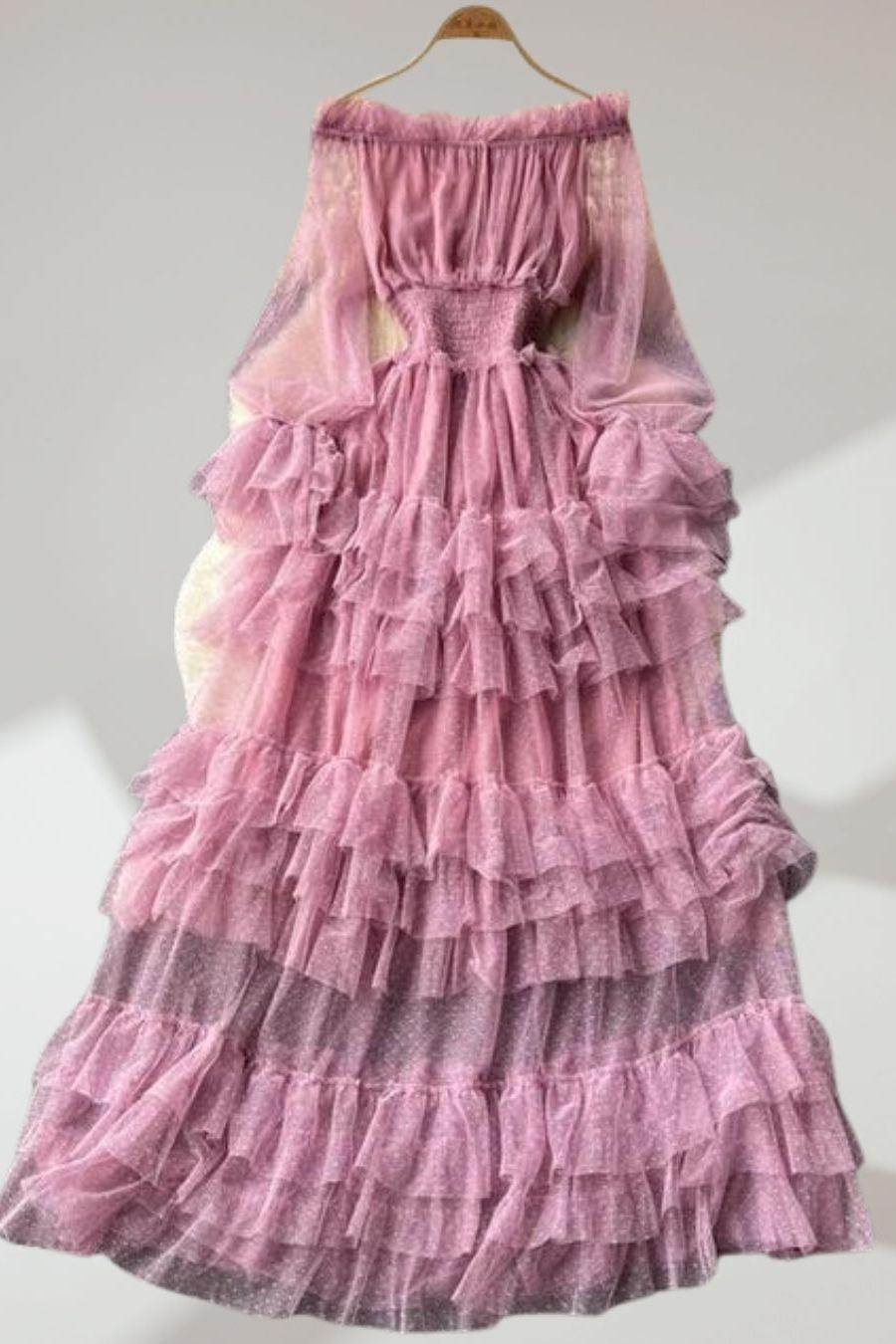 Off-Shoulder Ruffle Maxi Dress