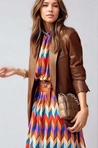 Geometric Print Midi Dress