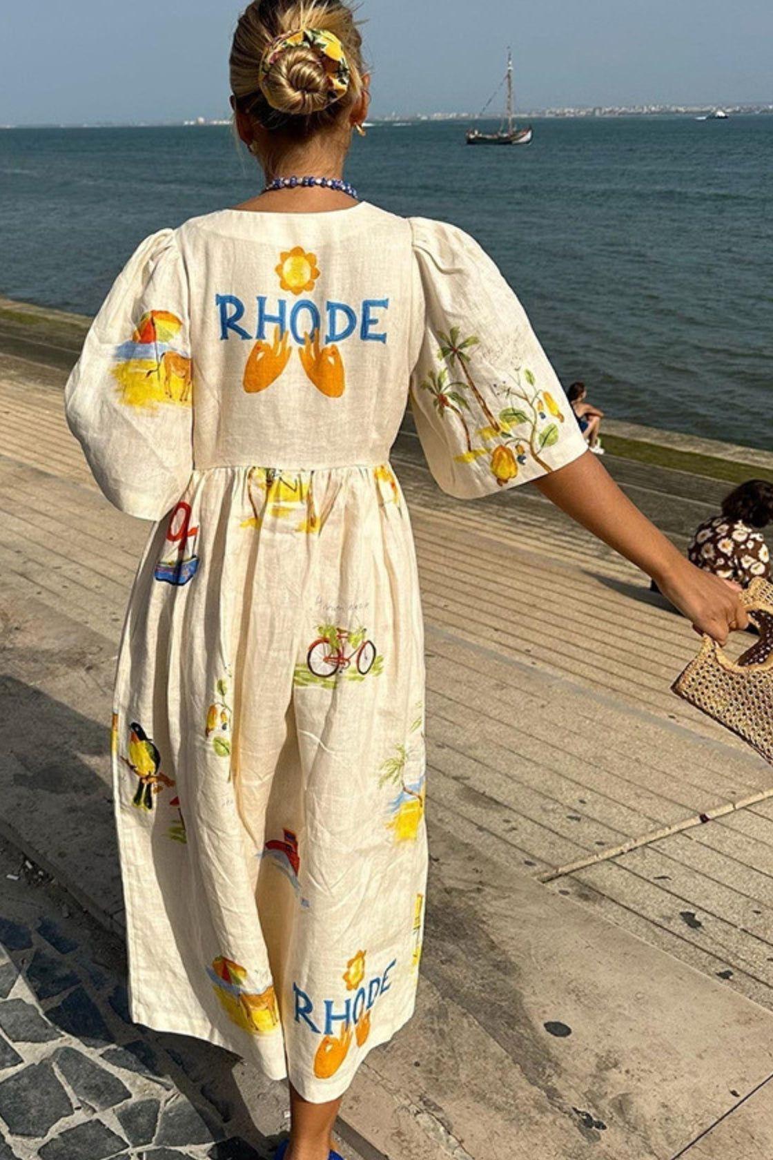 Button-Down V-Neck Midi Dress