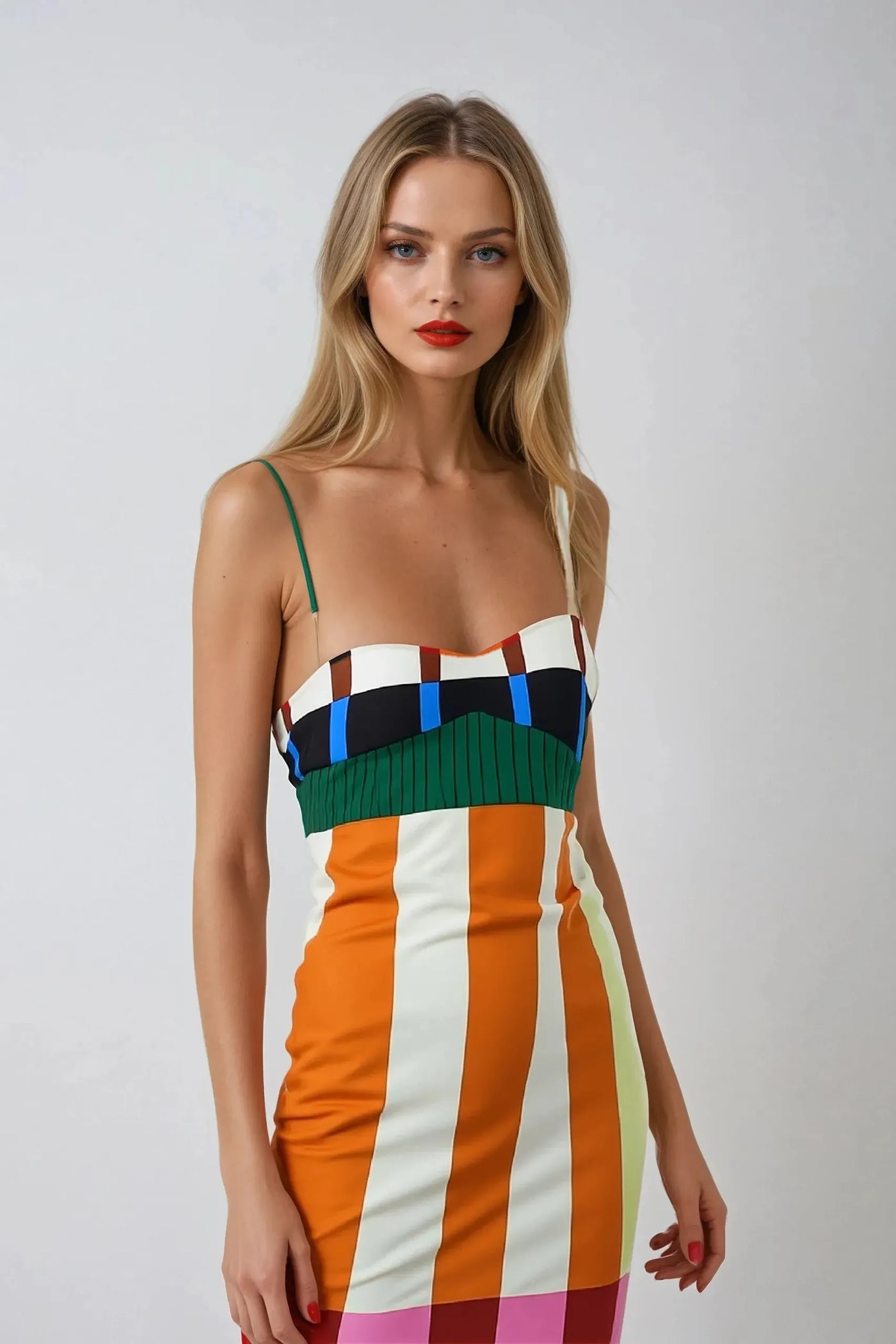 Robe midi à bretelles 