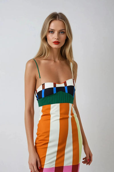 Robe midi à bretelles 