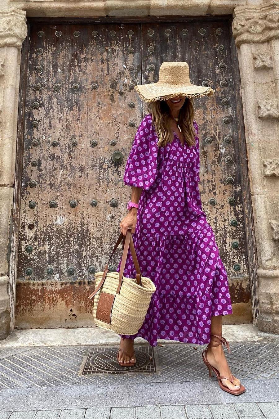 Robe longue fluide style bohème