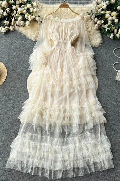 Off-Shoulder Ruffle Maxi Dress