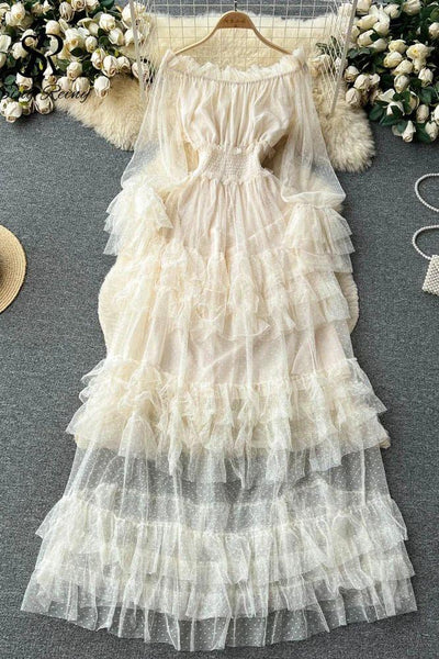 Off-Shoulder Ruffle Maxi Dress