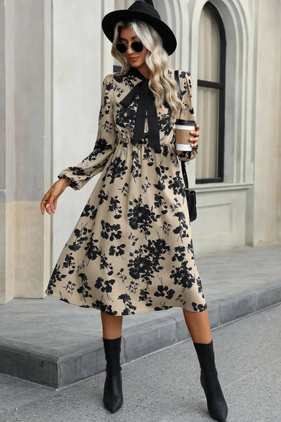 A-Line Bow-Detail Midi Dress