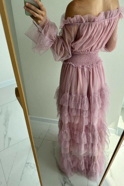 Off-Shoulder Ruffle Maxi Dress