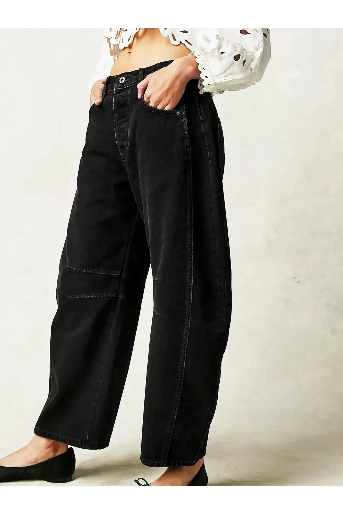 Leopard Print Barrel Jeans