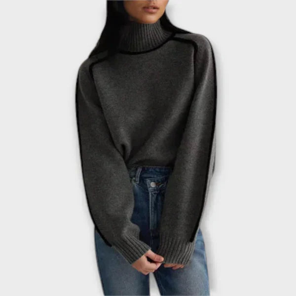 Soft High-Neck Knit Sweater