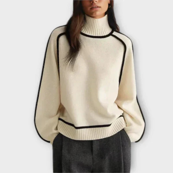 Soft High-Neck Knit Sweater