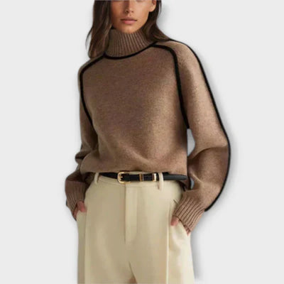 Soft High-Neck Knit Sweater