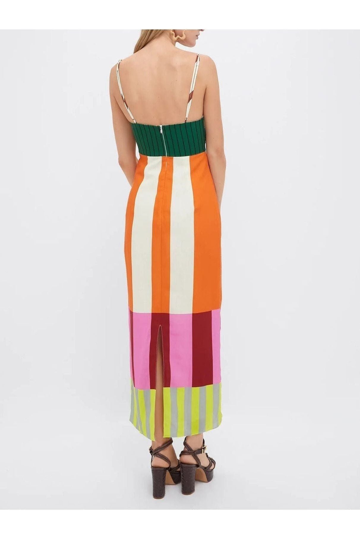 Robe midi à bretelles 