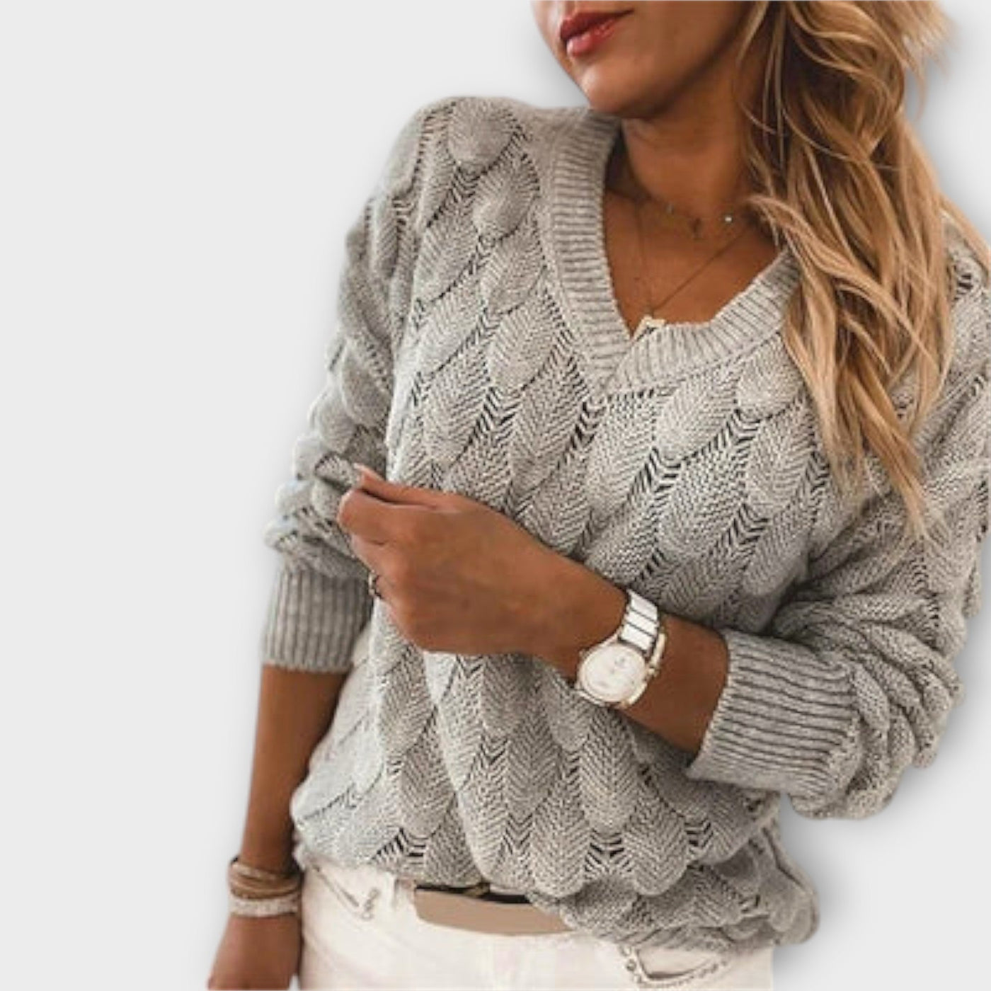 Classic V-Neck Knit Sweater