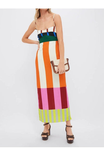 Robe midi à bretelles 